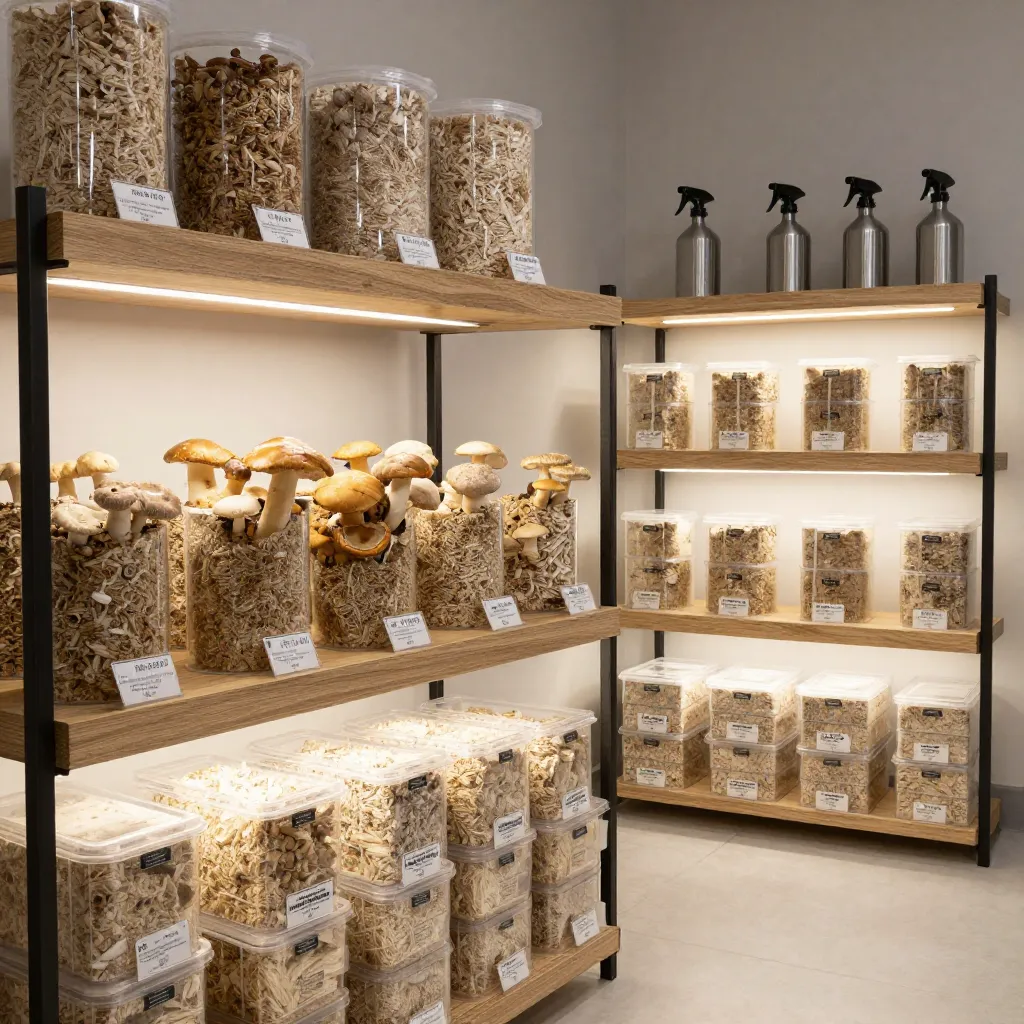 Mushroom growing setup inspiration
